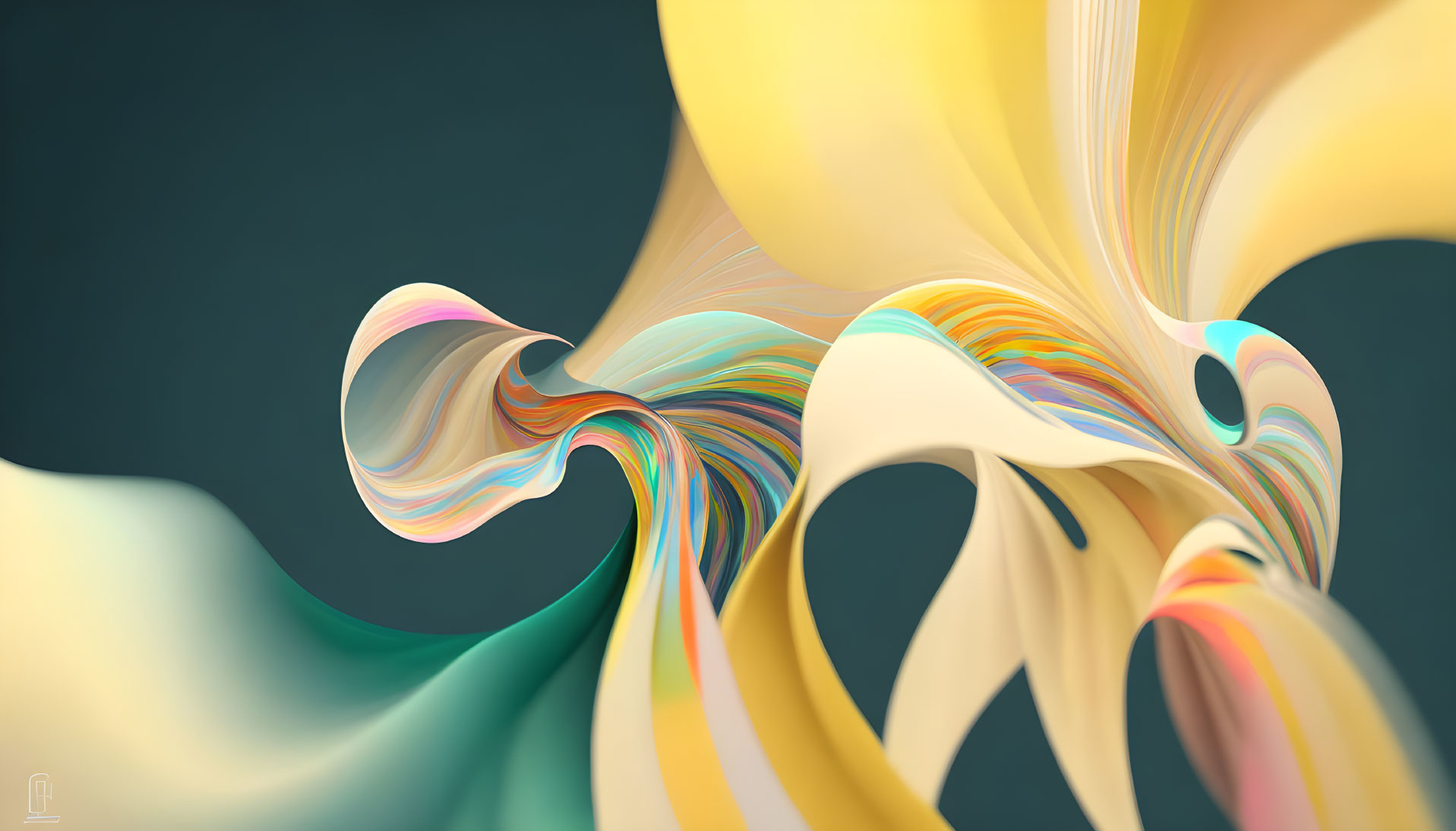 Vibrant iridescent colors in abstract digital art