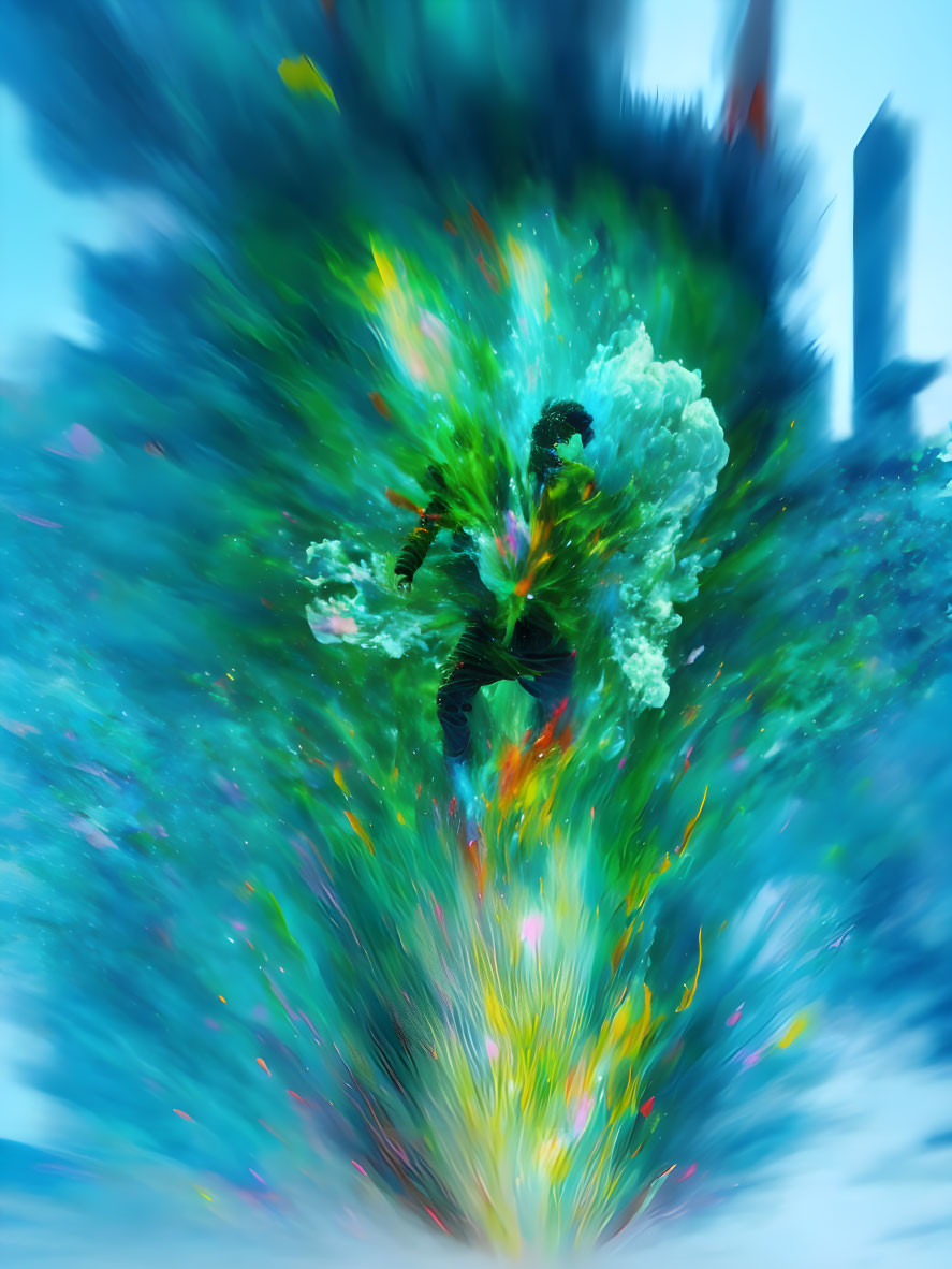 Vibrant abstract burst with motion blur and dynamic energy