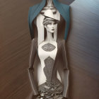 Detailed digital artwork featuring ornate female figure with paper art-inspired designs