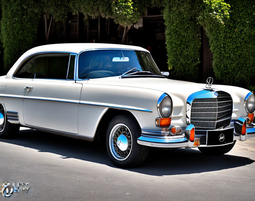 Iconic Mercedes-Benz: Two-Tone White and Black Exterior