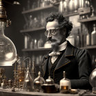 Vintage Photo: Bespectacled Gentleman in 19th-Century Lab