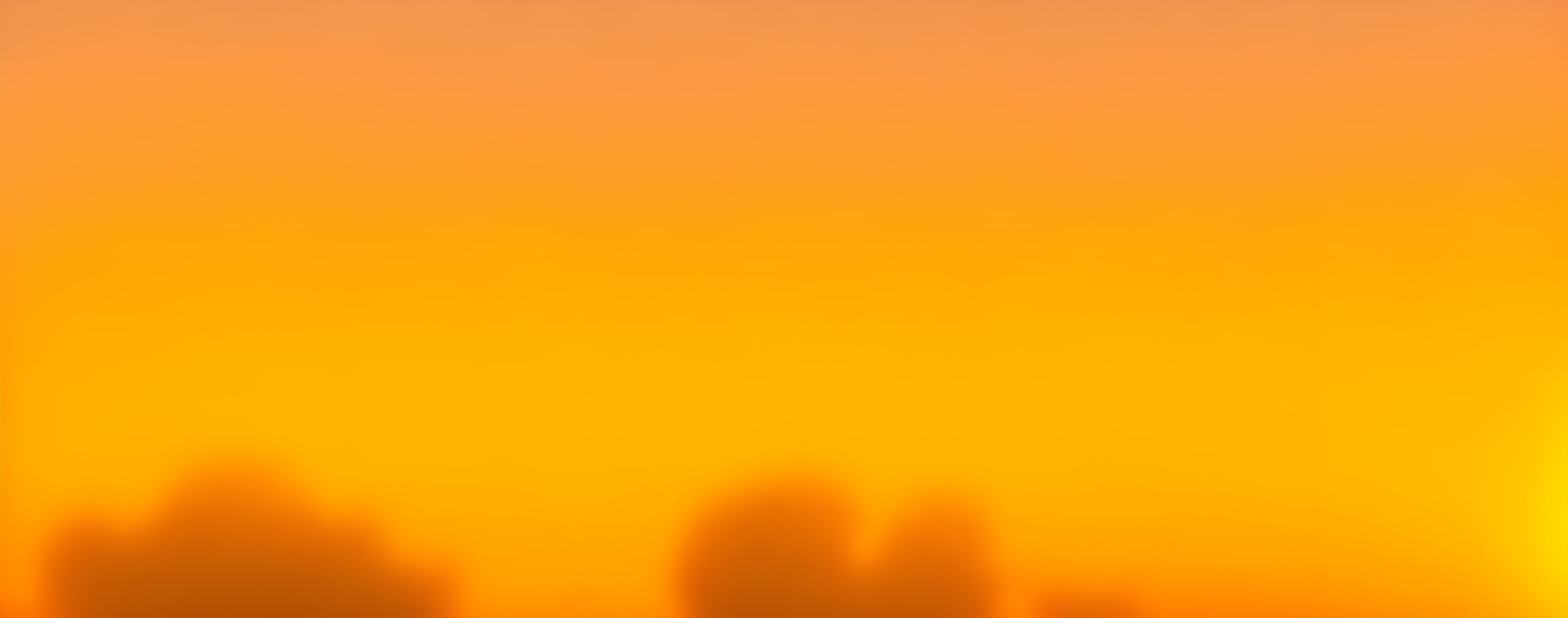 Blurred sunset image with vibrant orange and yellow tones and tree silhouettes