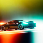 Dynamic Light Trails Behind Sleek Sports Car