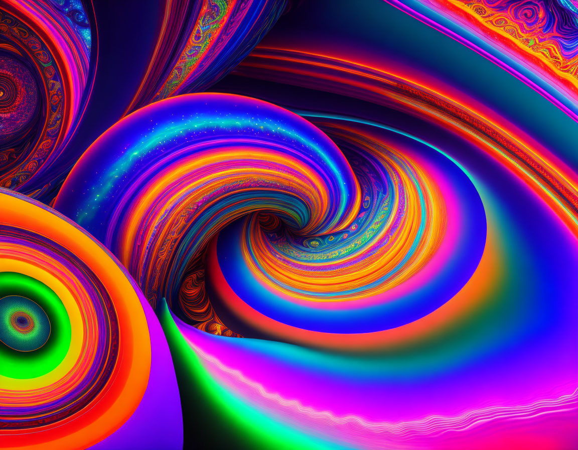 Colorful Swirling Patterns in Abstract Digital Art