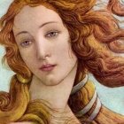 Digital Artwork: Woman with Auburn Hair and Flowers