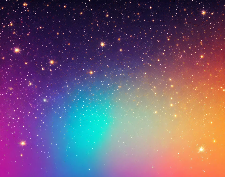 Vibrant Purple, Blue, and Orange Starry Sky Gradient