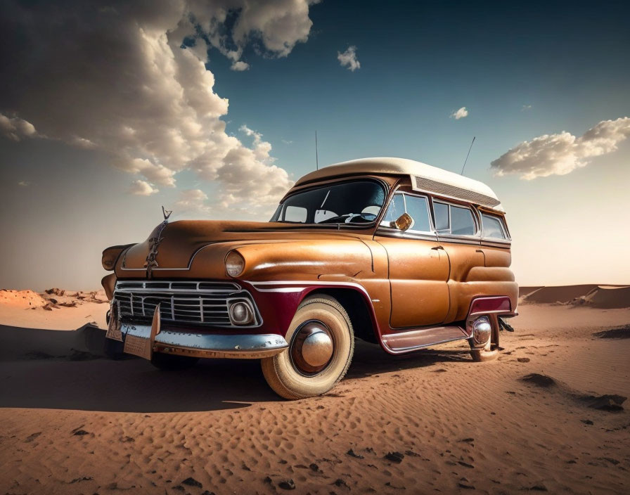 Classic Station Wagon in Desert Setting