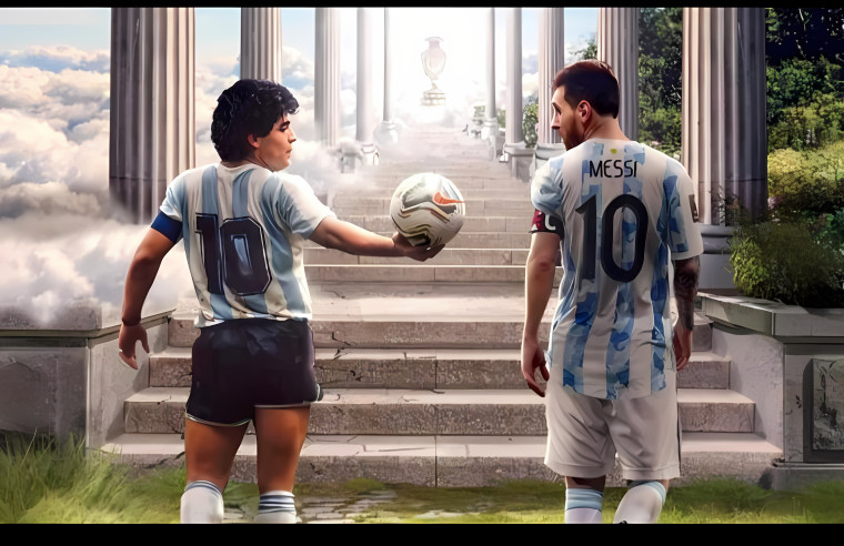 Messi y Maradona 