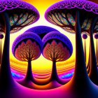 Symmetrical Tree-Like Fractal Image with Circular Canopies