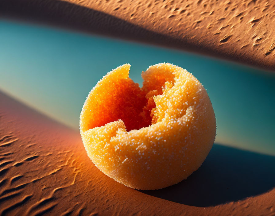 Orange Fruit on Sandy Surface Resembling Desert Landscape