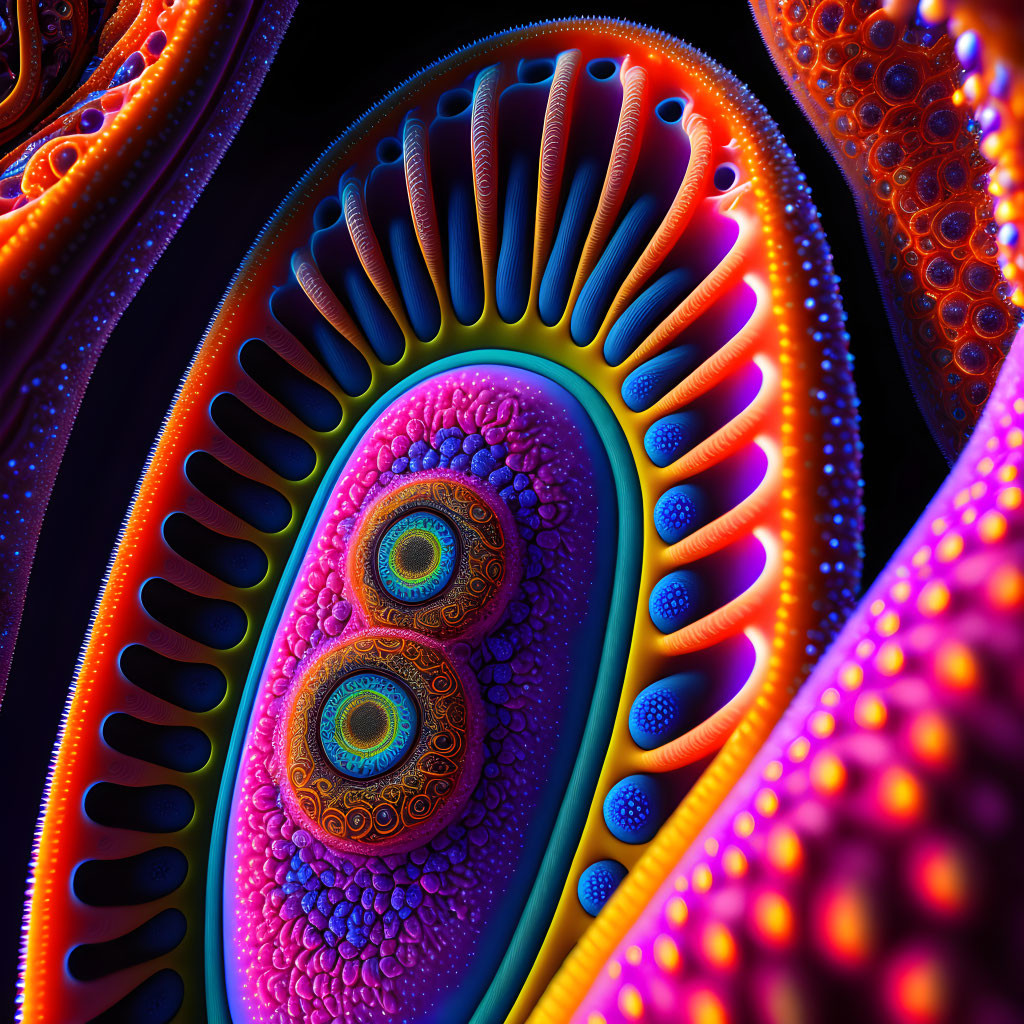 Colorful Abstract Digital Art with Fractal-Like Design