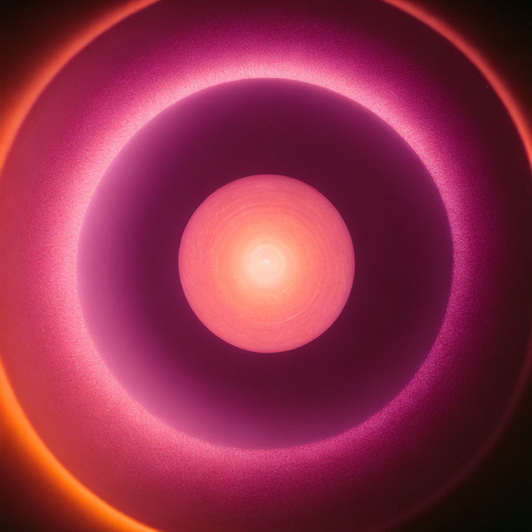 Concentric Circle Pattern with Glowing Center in Orange to Purple Shades