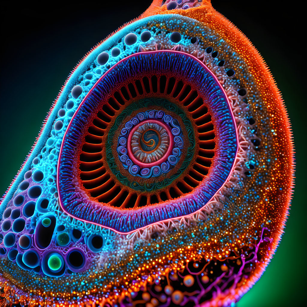 Colorful Abstract 3D Spiral Illustration with Intricate Patterns