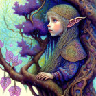 Fantasy elf child illustration with glowing mushrooms and whimsical details