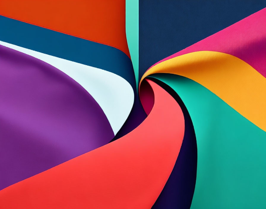 Colorful Abstract Paper Sheets Creating Flowing 3D Pattern