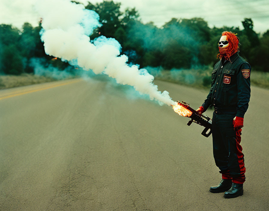 Slipknot with a flame thrower