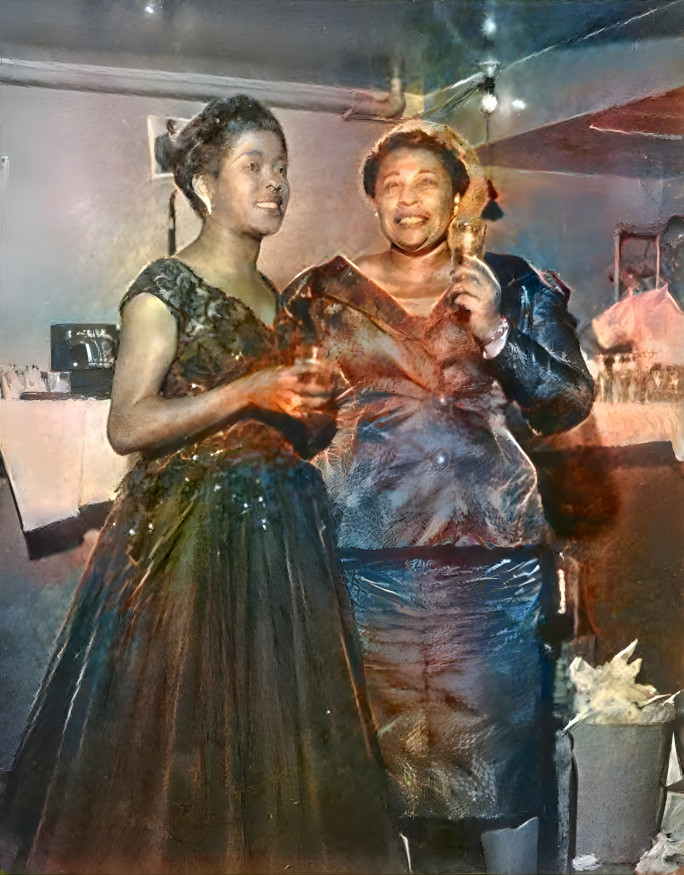 Sarah Vaughan & Ella Fitzgerald, ca. 1950.