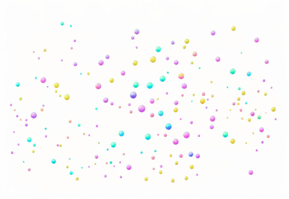 Vibrant confetti on white backdrop