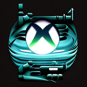 Metallic abstract design digital Xbox logo on black background