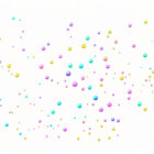 Vibrant confetti balls on white backdrop