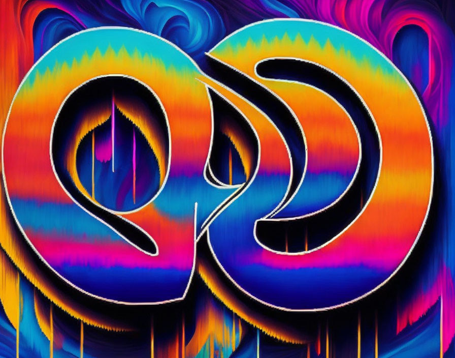 Abstract Peace Symbol and Musical Note on Psychedelic Background