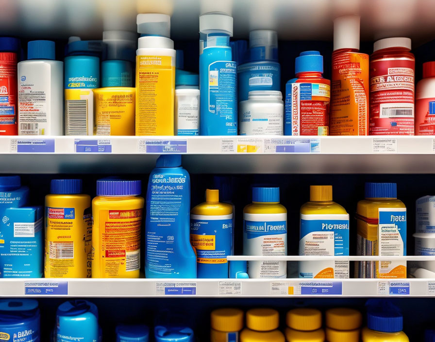 Sunscreen Bottles Displayed by Brand and SPF Level