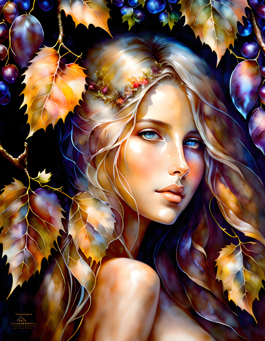 Autumn leaf girl