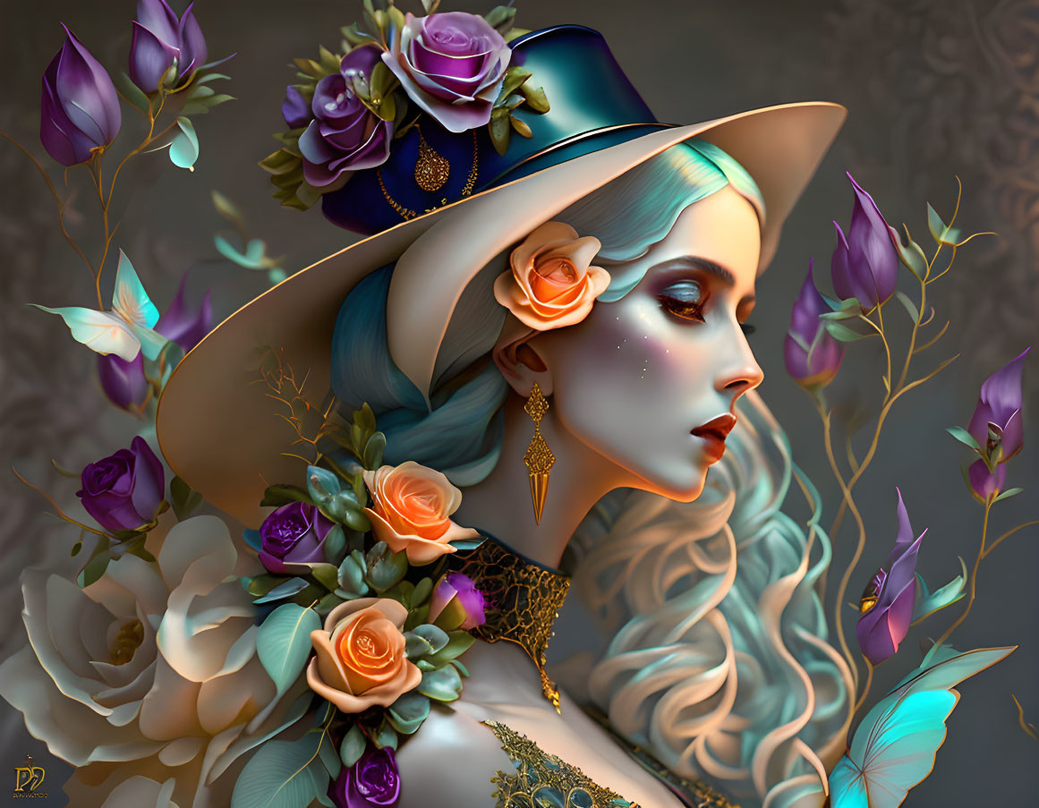 A floral woman