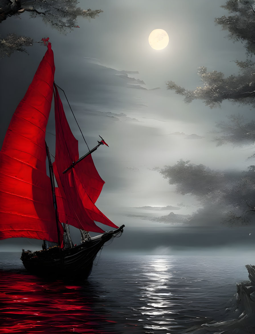 Red sails in the moonlight