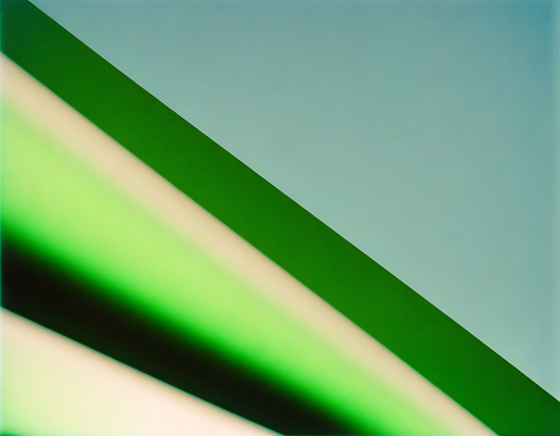 Green and White Abstract Art with Diagonal Lines