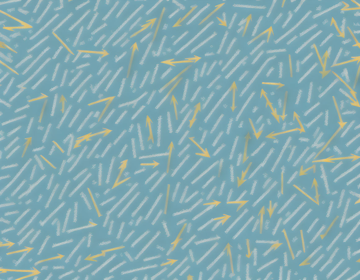 Chaotic Blue Lines and Yellow Accents Abstract Background