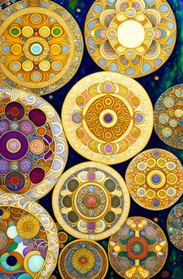 Colorful Mandala Patterns with Metallic Accents