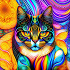 Colorful Psychedelic Fox Art with intricate patterns and vibrant colors
