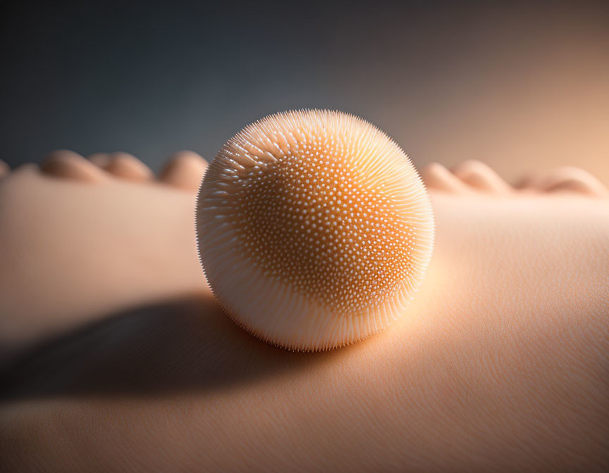 Intricate Texture and Pattern of Sea Urchin Shell on Human Palm