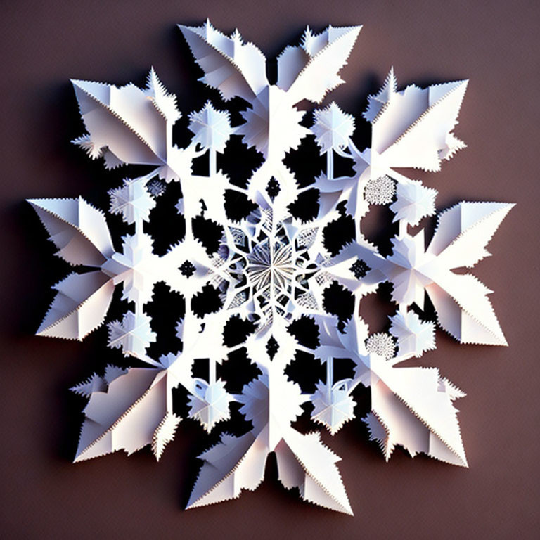 Intricate 3D Paper Snowflake Design on Dark Background