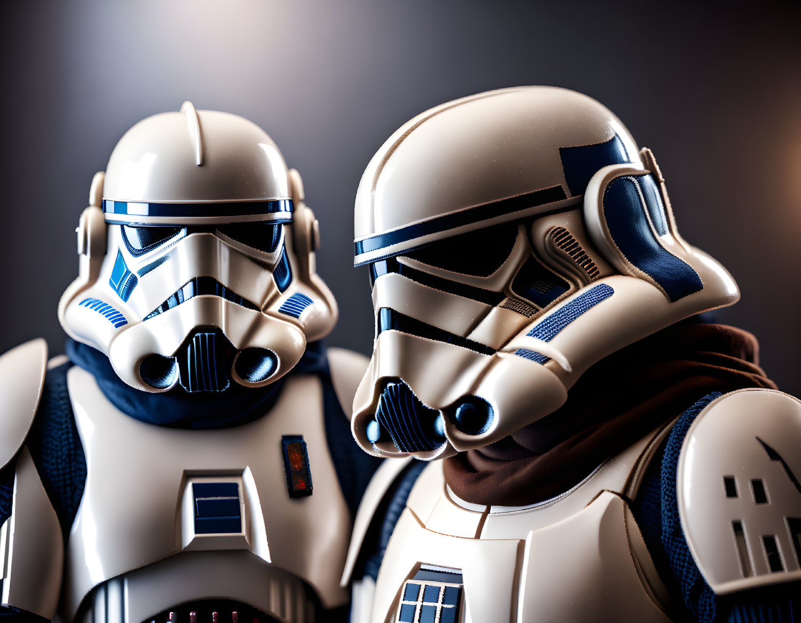 Detailed Stormtrooper Helmets in White and Blue Design