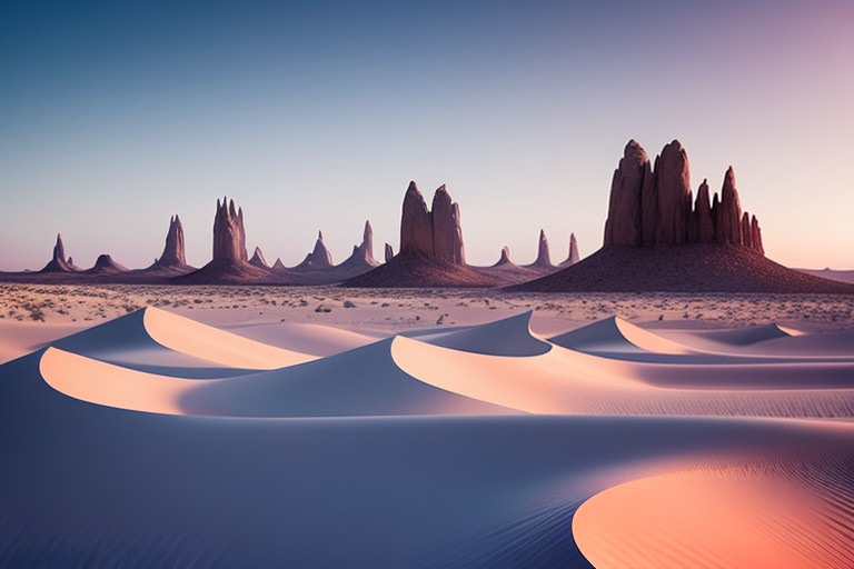 A fairy tale biomorphic white desert landscape