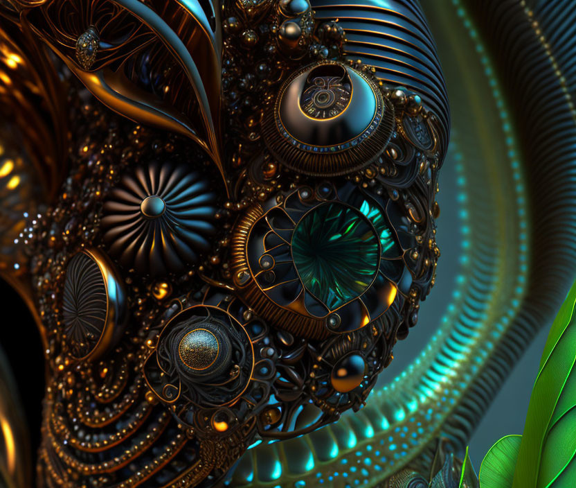 Fractal Art: Metallic Textures, Spheres, Spirals in Bronze, Gold, and Te