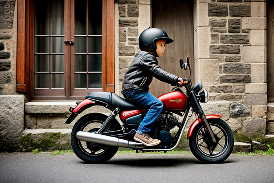 child riding a motorcycle 