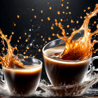 Dynamic Coffee Splash Against Dark Background