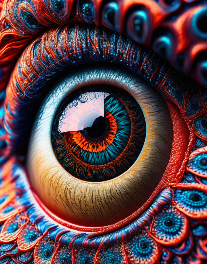 Detailed Close-Up of Colorful Human Eye Patterns