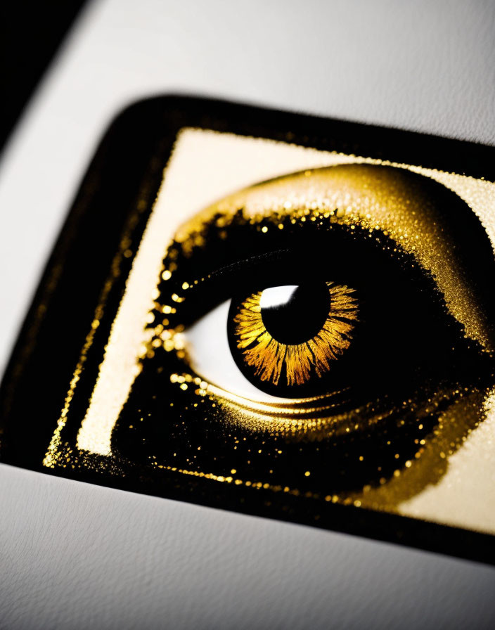 Detailed Close-Up of Gold and Black Eye Artwork