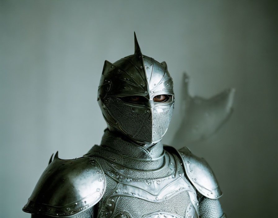 Detailed Medieval Knight Armor with Visored Helmet