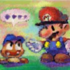 Detailed Illustration: Mario with Trapped Character in Glass Jar