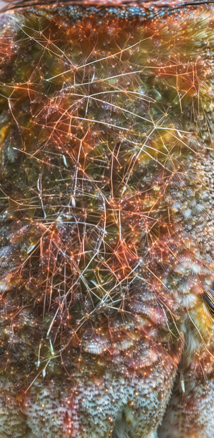 Detailed Close-Up of Glowing Cactus Spines Texture