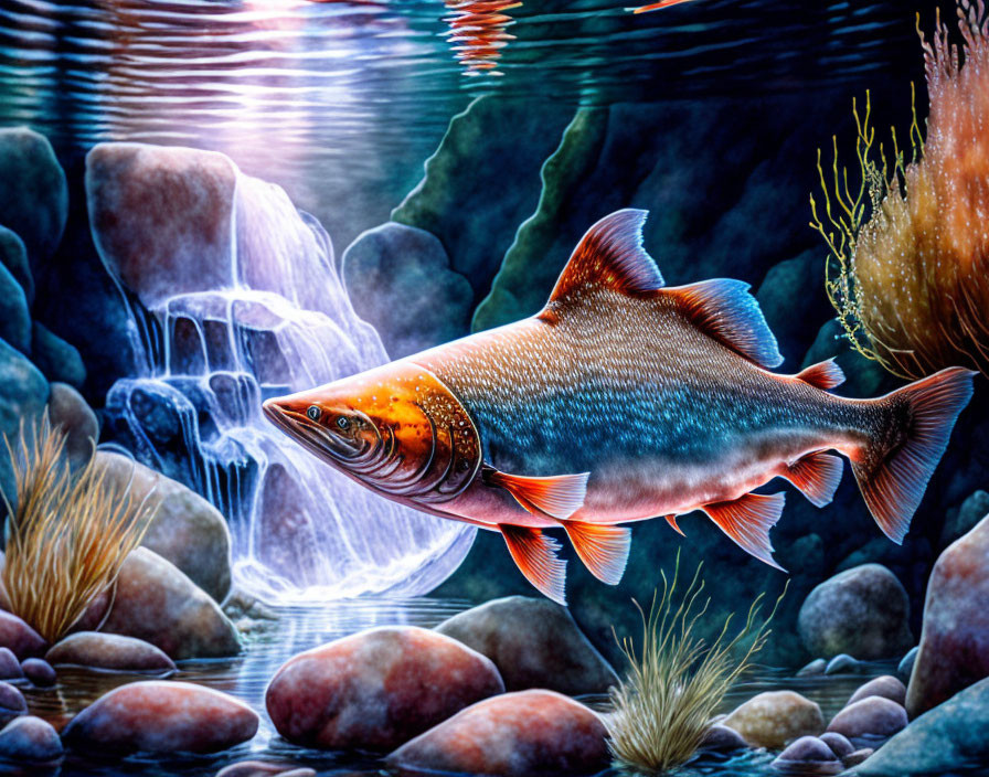 Colorful Fish Swimming in Serene Underwater Scene