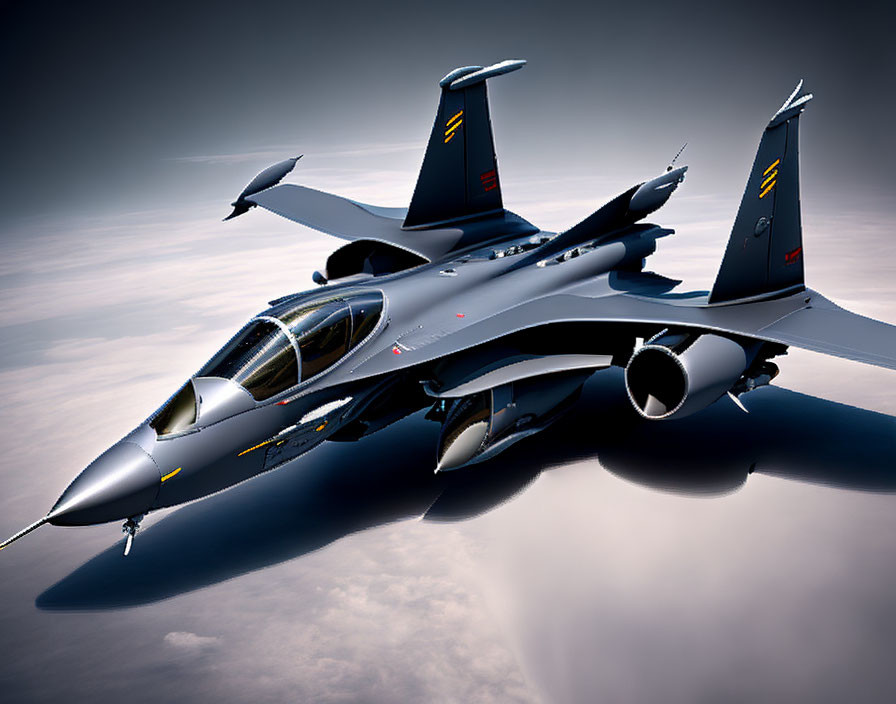 Advanced Fighter Jets Flying in Close Formation Above Clouds