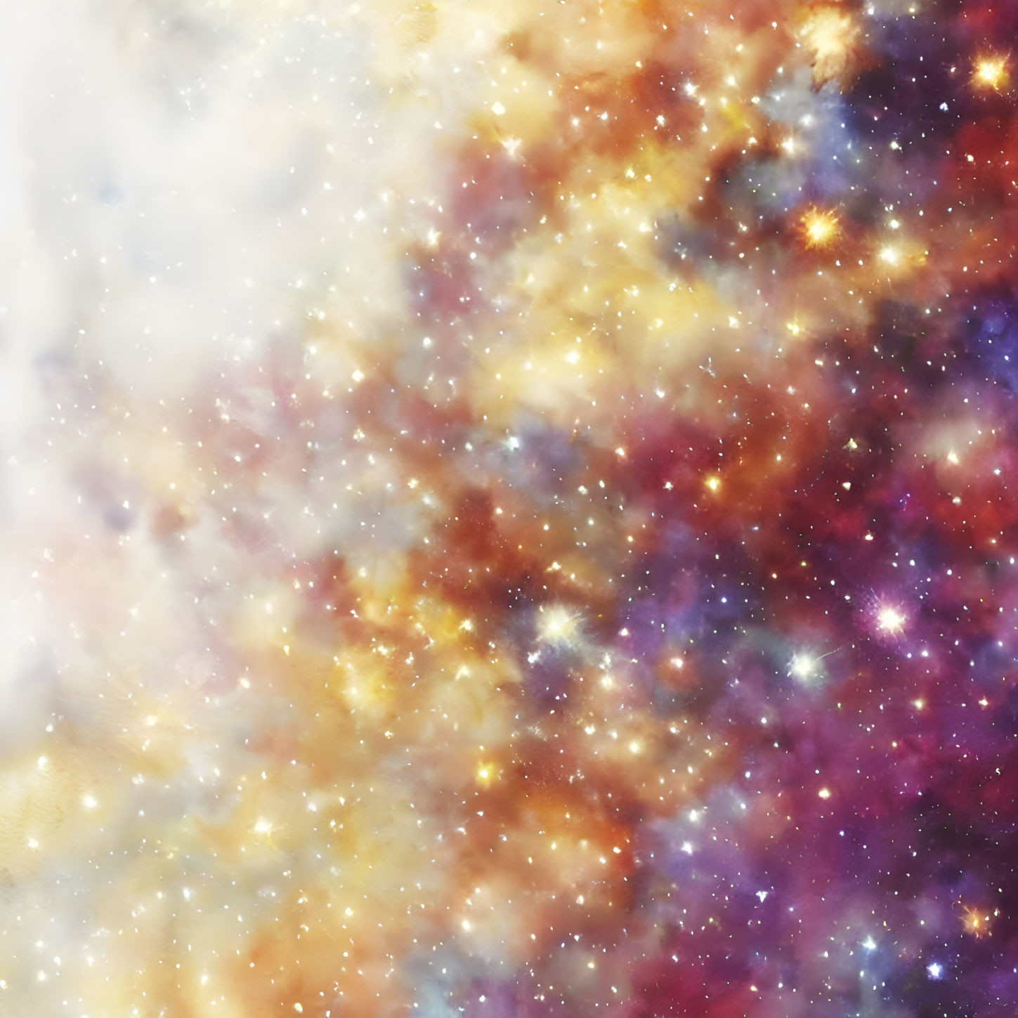 Colorful Cosmic Scene with Star Clusters and Nebula