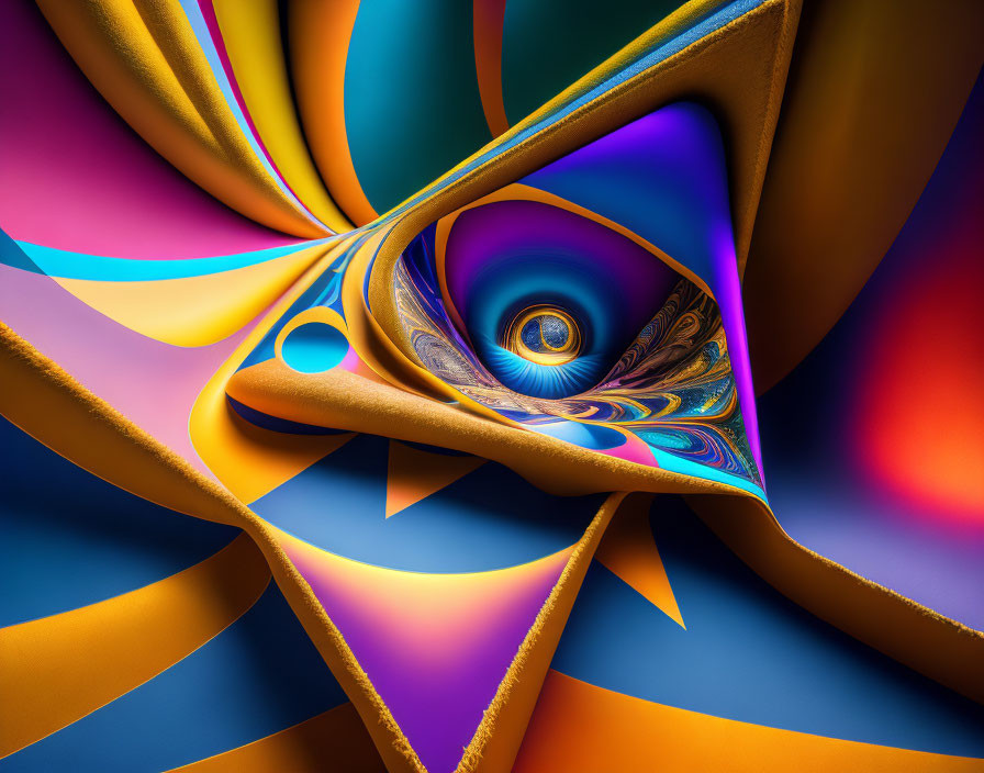 Vibrant Abstract Fractal Design with Swirling Patterns