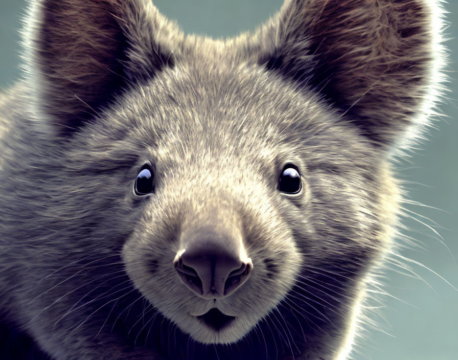 Koala's Face Close-Up with Large Ears and Black Nose